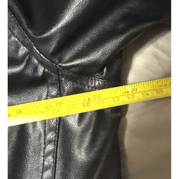 NWT Vtg Jennifer J Womens Black Faux Leather Button-Up Jacket 2X - Picture 7 of 8